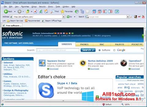 Zrzut ekranu Sleipnir na Windows 8.1