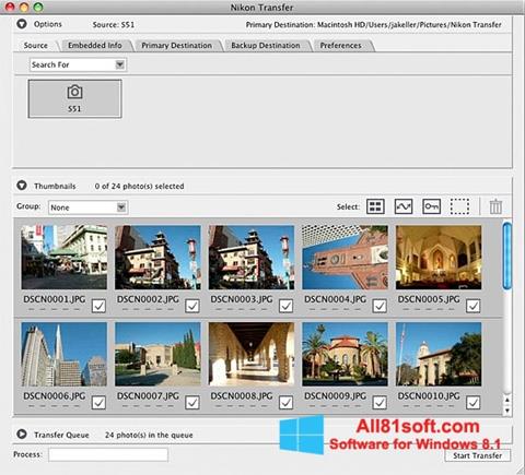 Zrzut ekranu Nikon Transfer na Windows 8.1