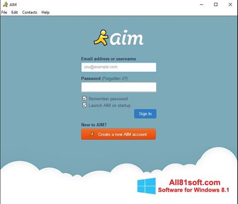 Zrzut ekranu AOL Instant Messenger na Windows 8.1