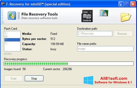 Zrzut ekranu F-Recovery SD na Windows 8.1