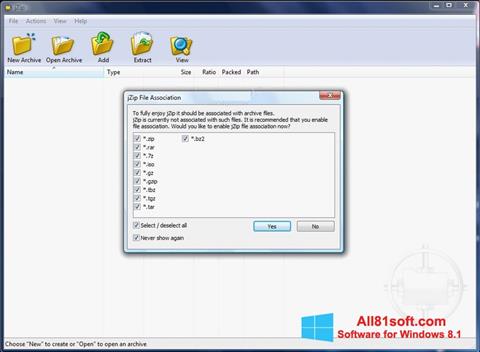 Zrzut ekranu jZip na Windows 8.1