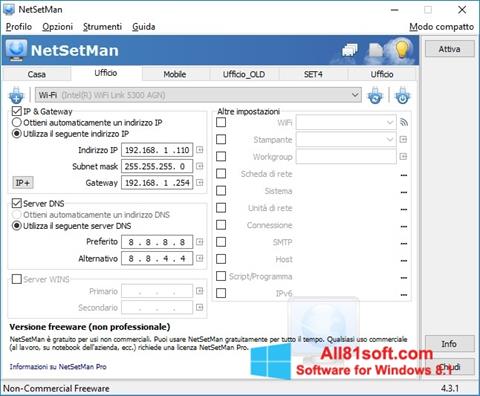 Zrzut ekranu NetSetMan na Windows 8.1