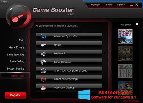 Zrzut ekranu Game Booster na Windows 8.1