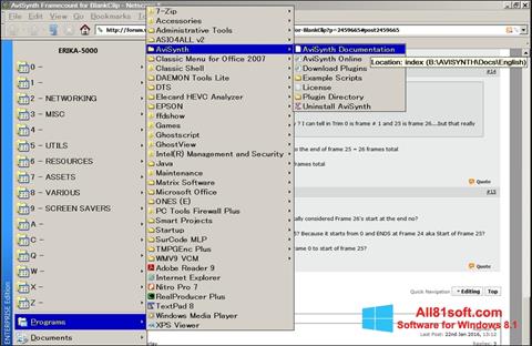 Zrzut ekranu AviSynth na Windows 8.1