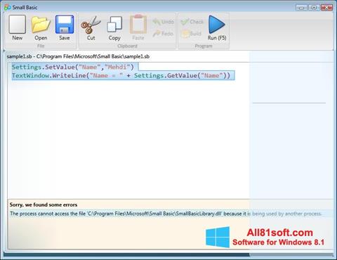 Zrzut ekranu Small Basic na Windows 8.1