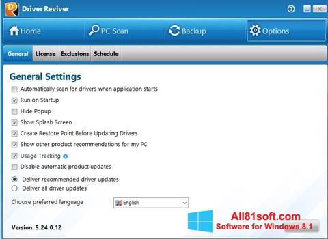 Zrzut ekranu Driver Reviver na Windows 8.1