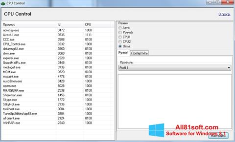 Zrzut ekranu CPU-Control na Windows 8.1