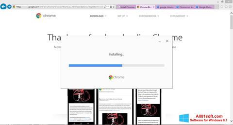 Zrzut ekranu Google Chrome Offline Installer na Windows 8.1