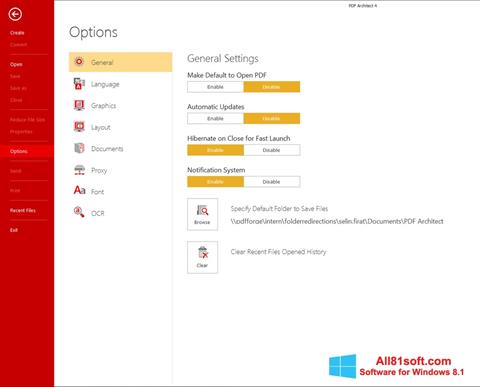 Zrzut ekranu PDF Architect na Windows 8.1