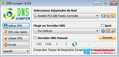 Zrzut ekranu DNS Jumper na Windows 8.1