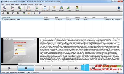 Zrzut ekranu Express Scribe na Windows 8.1