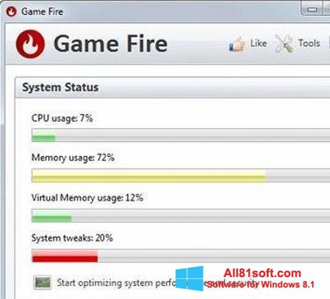 Zrzut ekranu Game Fire na Windows 8.1