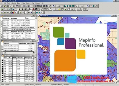Zrzut ekranu MapInfo Professional na Windows 8.1