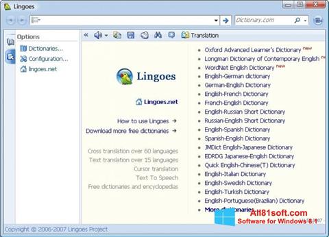 Zrzut ekranu Lingoes na Windows 8.1