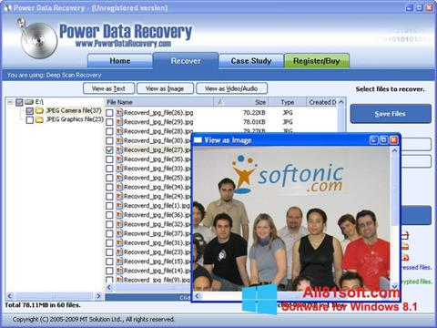 Zrzut ekranu Power Data Recovery na Windows 8.1