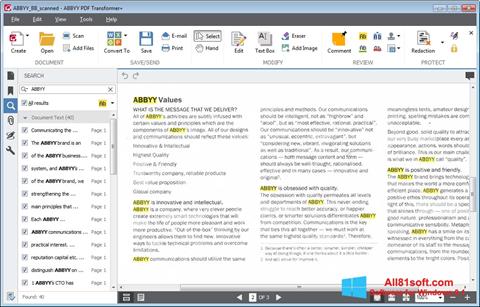 Zrzut ekranu ABBYY PDF Transformer na Windows 8.1