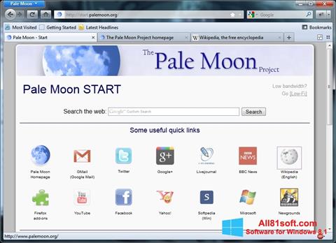 Zrzut ekranu Pale Moon na Windows 8.1
