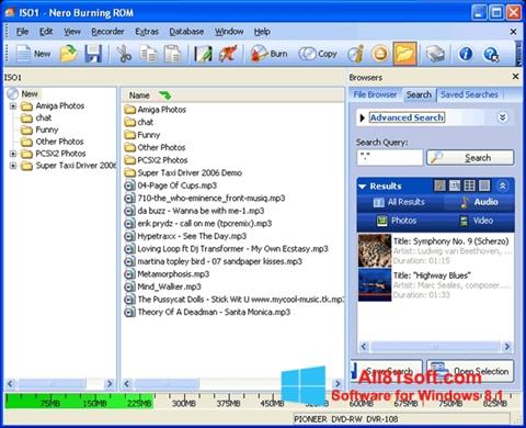 Zrzut ekranu Nero Burning ROM na Windows 8.1