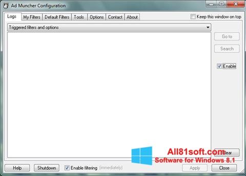 Zrzut ekranu Ad Muncher na Windows 8.1