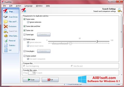 Zrzut ekranu DupKiller na Windows 8.1