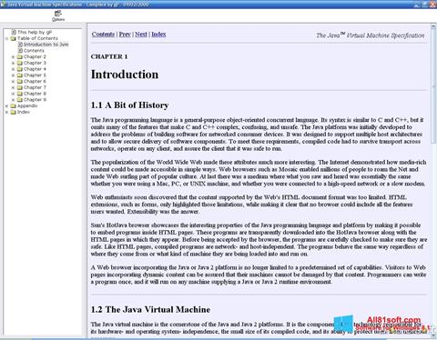 Zrzut ekranu Java Virtual Machine na Windows 8.1