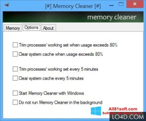 Zrzut ekranu Memory Cleaner na Windows 8.1