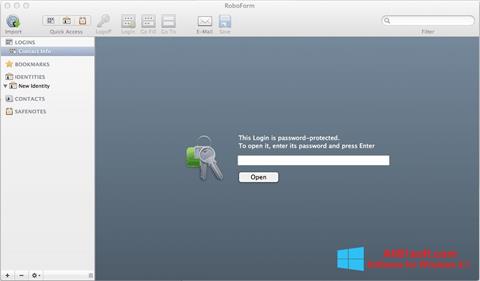 Zrzut ekranu RoboForm na Windows 8.1