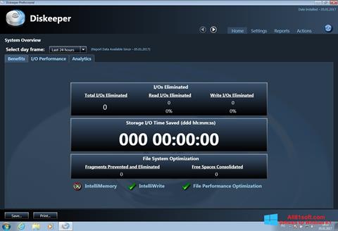 Zrzut ekranu Diskeeper na Windows 8.1