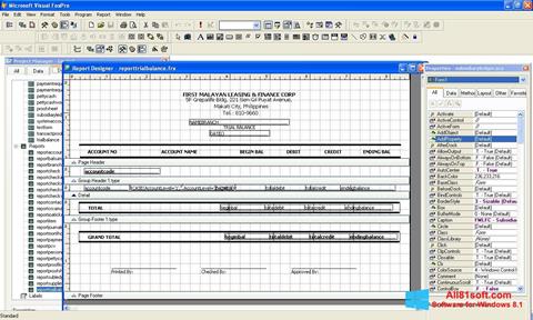 Zrzut ekranu Microsoft Visual FoxPro na Windows 8.1
