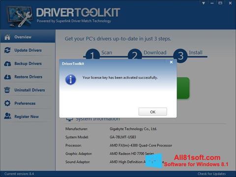 Zrzut ekranu Driver Toolkit na Windows 8.1