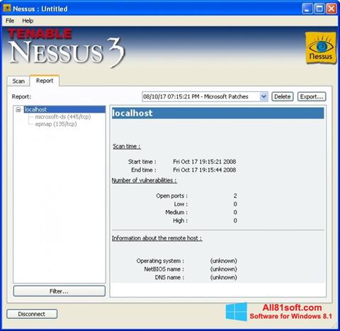 Zrzut ekranu Nessus na Windows 8.1