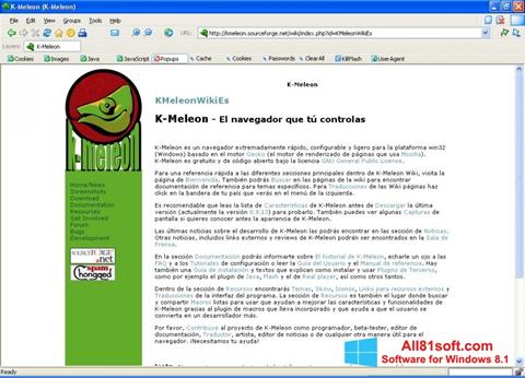 Zrzut ekranu K-Meleon na Windows 8.1