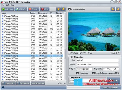 Zrzut ekranu JPG to PDF Converter na Windows 8.1