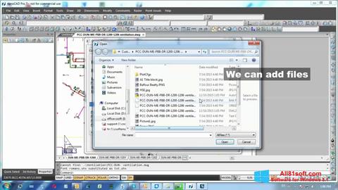 Zrzut ekranu nanoCAD na Windows 8.1