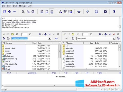 Zrzut ekranu Core FTP na Windows 8.1