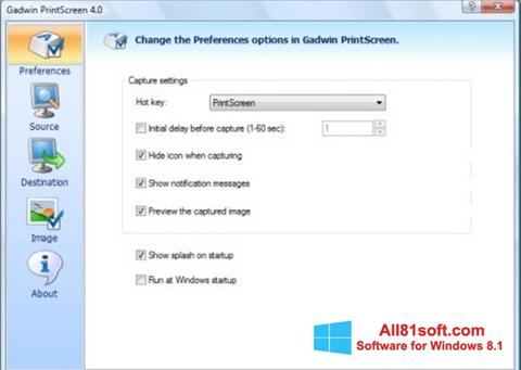 Zrzut ekranu Gadwin PrintScreen na Windows 8.1