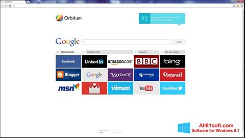 Zrzut ekranu Orbitum na Windows 8.1
