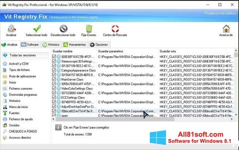 Zrzut ekranu Vit Registry Fix na Windows 8.1