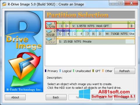 Zrzut ekranu R-Drive Image na Windows 8.1