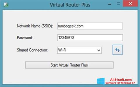 Zrzut ekranu Virtual Router Plus na Windows 8.1