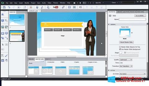 Zrzut ekranu Adobe Captivate na Windows 8.1