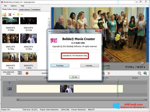 Zrzut ekranu Bolide Movie Creator na Windows 8.1