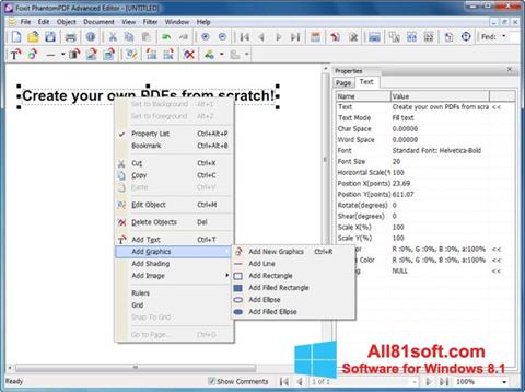 Zrzut ekranu Foxit PDF Editor na Windows 8.1
