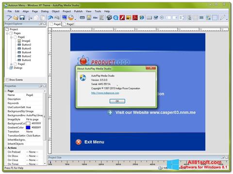 Zrzut ekranu AutoPlay Media Studio na Windows 8.1