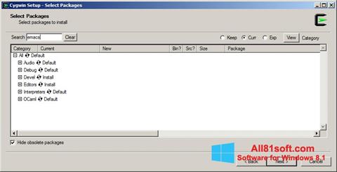 Zrzut ekranu Cygwin na Windows 8.1