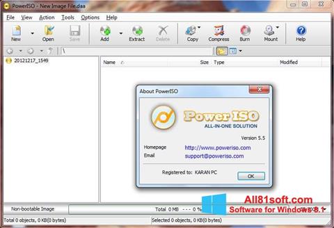Zrzut ekranu PowerISO na Windows 8.1