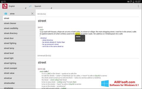 Zrzut ekranu ABBYY Lingvo na Windows 8.1