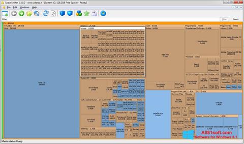 Zrzut ekranu SpaceSniffer na Windows 8.1
