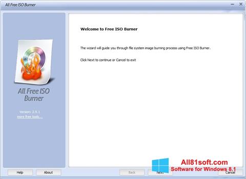 Zrzut ekranu ISO Burner na Windows 8.1