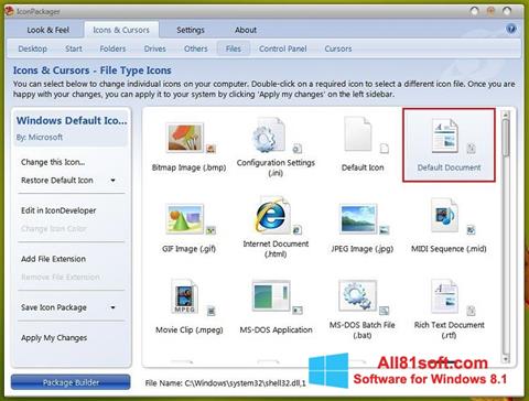 Zrzut ekranu IconPackager na Windows 8.1